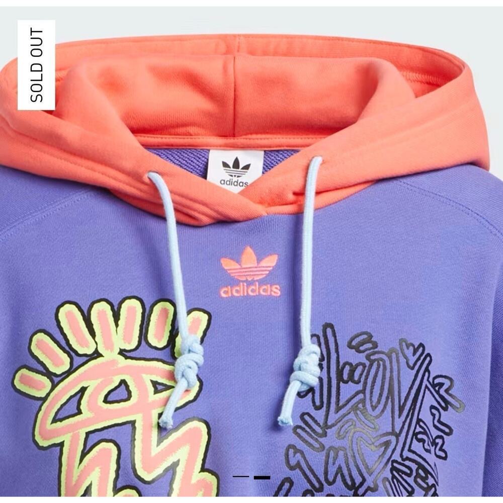 NWT❤️Adidas Women Crop Pullover Hoodie szM - Picture 9 of 11